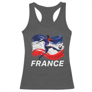France Soccer Football Fan French Flag Racerback Tank Top TS14 Dark Heather Print Your Wear
