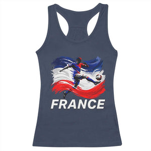 France Soccer Football Fan French Flag Racerback Tank Top TS14 Navy Print Your Wear
