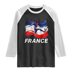 France Soccer Football Fan French Flag Raglan Shirt TS14 Black White Print Your Wear