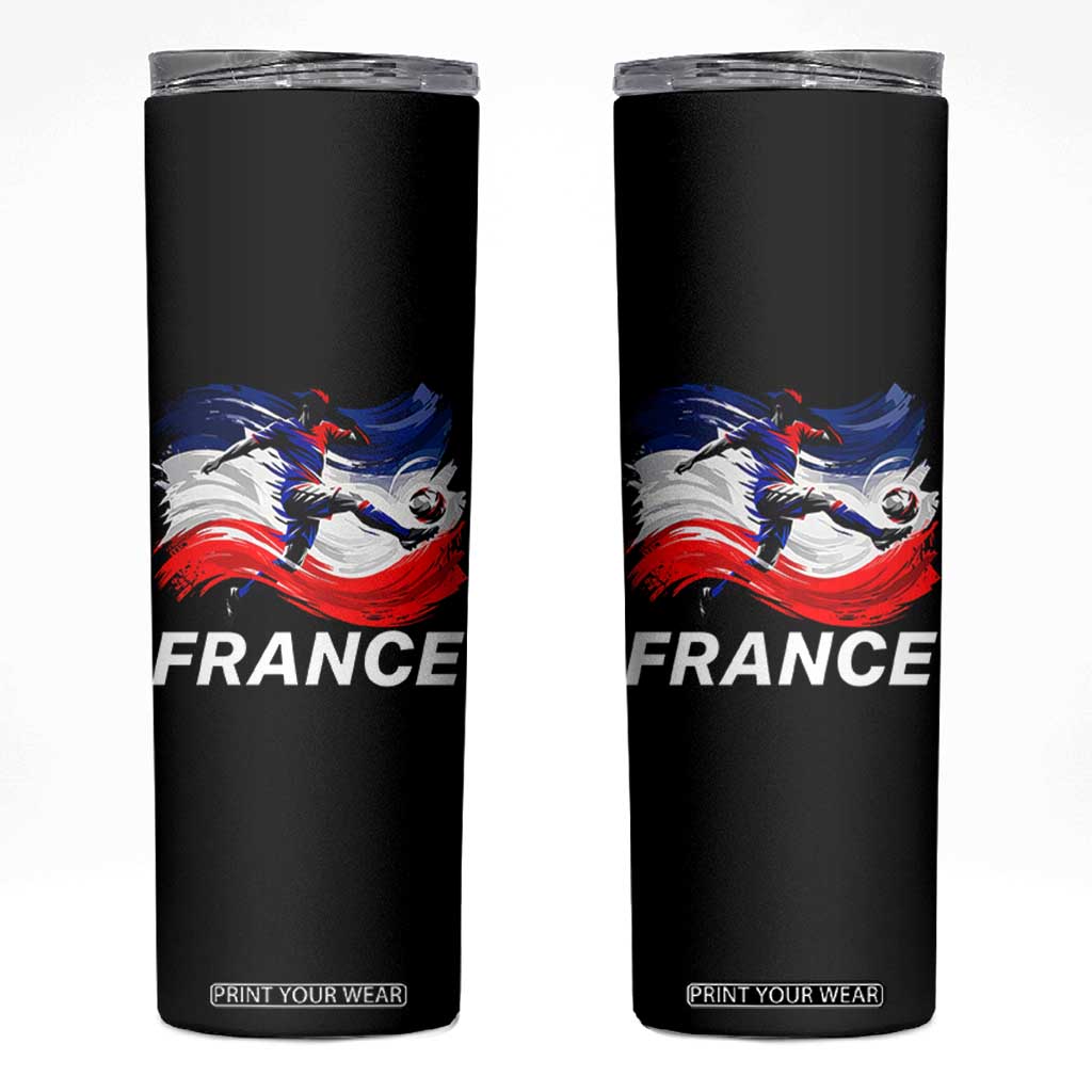 France Soccer Football Fan French Flag Skinny Tumbler TS14 Black Print Your Wear