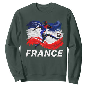 France Soccer Football Fan French Flag Sweatshirt TS14 S Dark Forest Green Print Your Wear