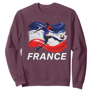 France Soccer Football Fan French Flag Sweatshirt TS14 Maroon Print Your Wear