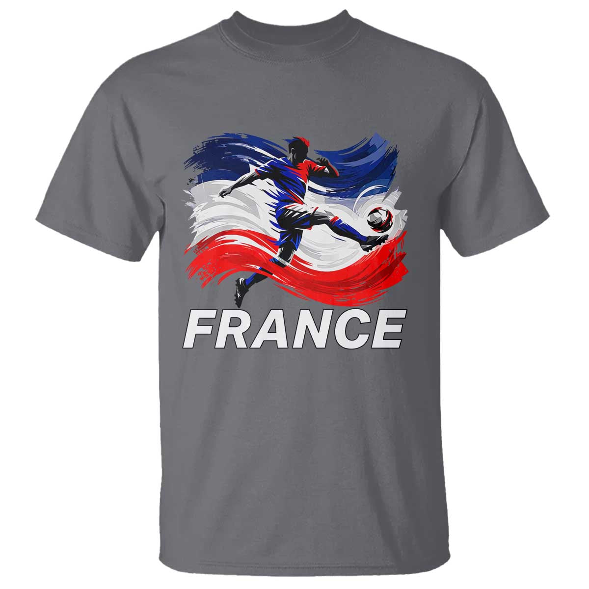 France Soccer Football Fan French Flag T Shirt TS14 Charcoal Print Your Wear