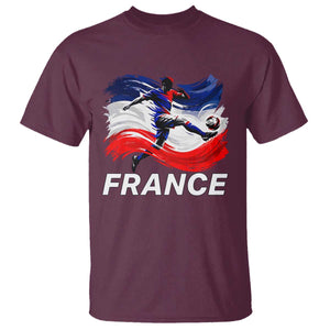 France Soccer Football Fan French Flag T Shirt TS14 Maroon Print Your Wear