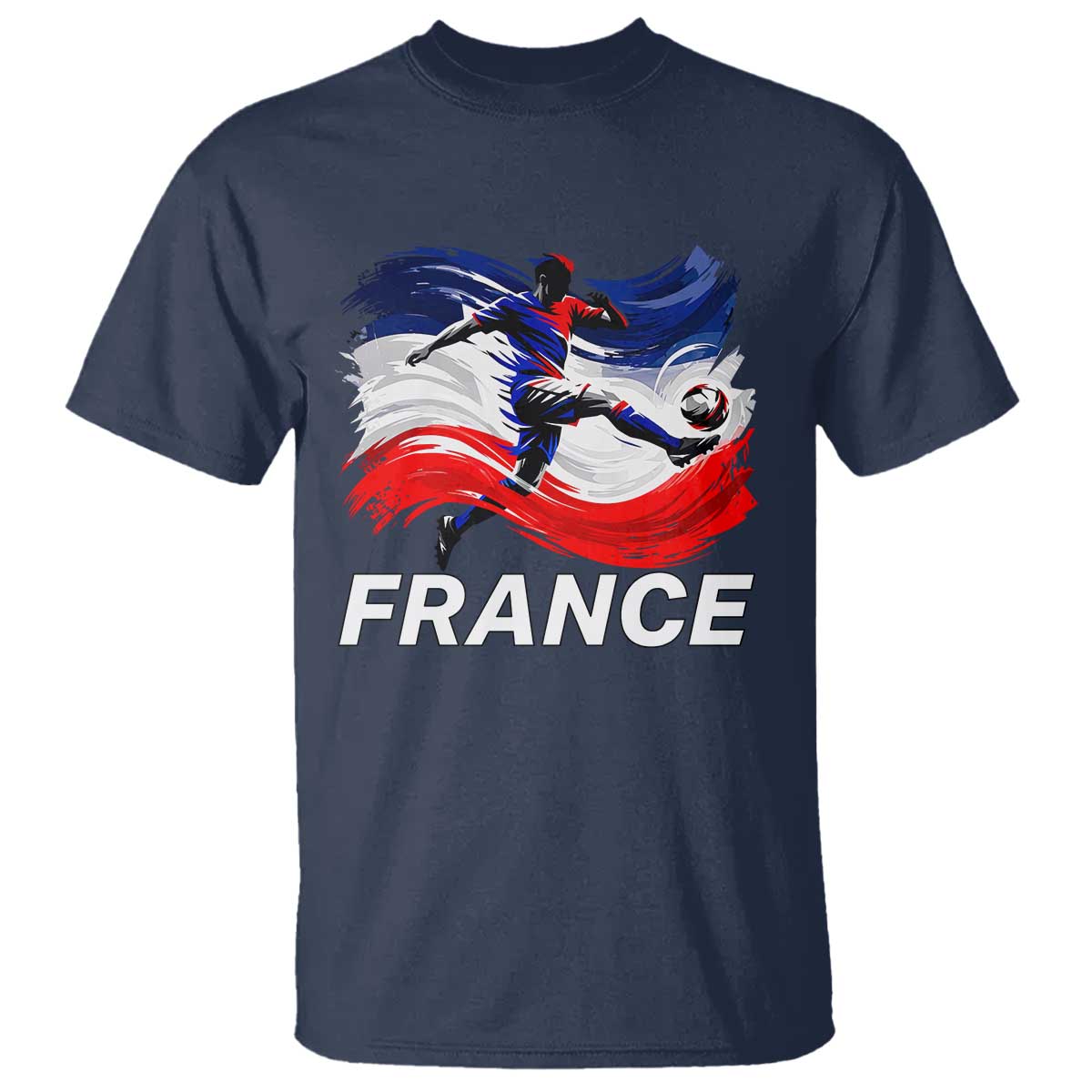 France Soccer Football Fan French Flag T Shirt TS14 Navy Print Your Wear