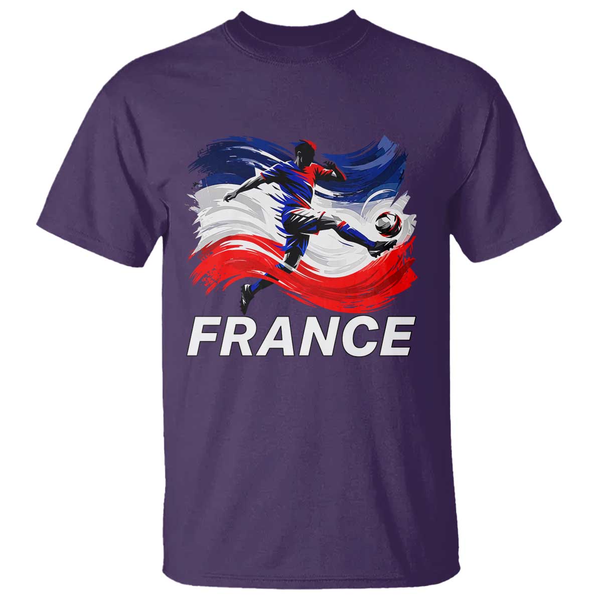 France Soccer Football Fan French Flag T Shirt TS14 Purple Print Your Wear