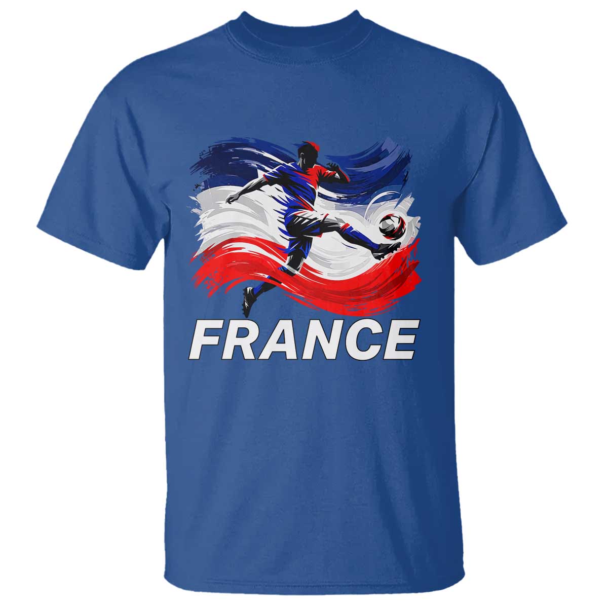 France Soccer Football Fan French Flag T Shirt TS14 Royal Blue Print Your Wear