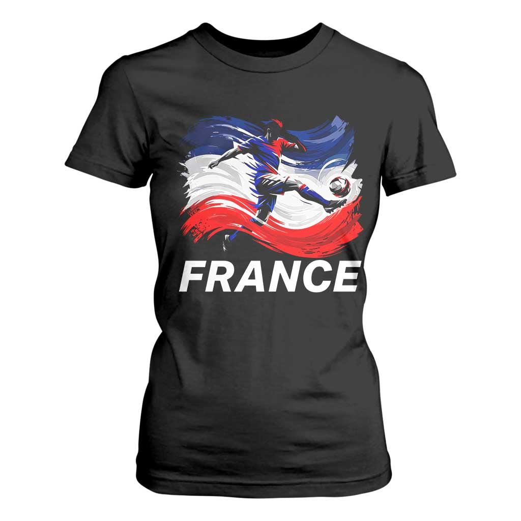 France Soccer Football Fan French Flag T Shirt For Women TS14 Black Print Your Wear