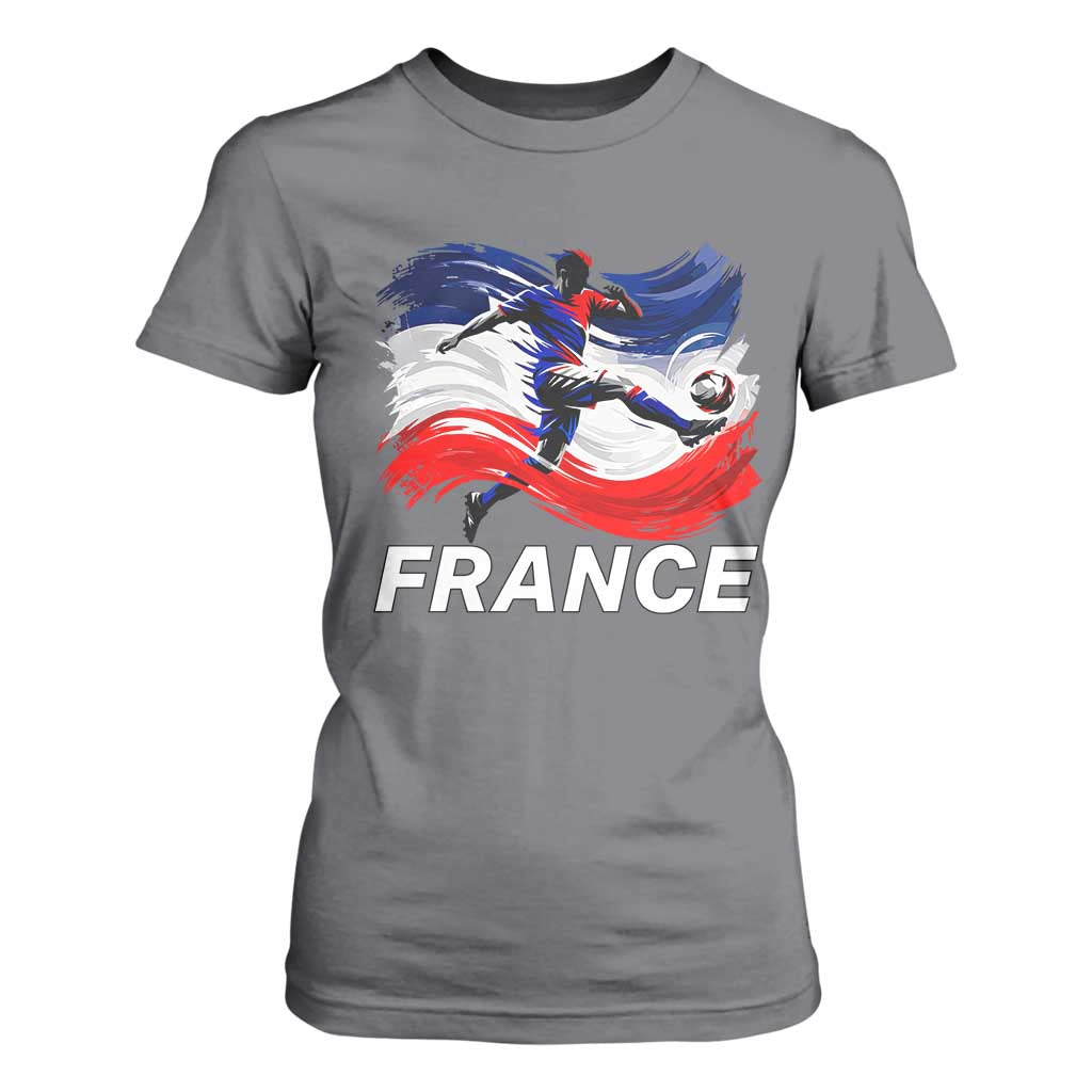 France Soccer Football Fan French Flag T Shirt For Women TS14 Charcoal Print Your Wear