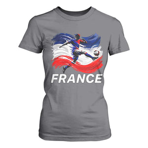 France Soccer Football Fan French Flag T Shirt For Women TS14 Charcoal Print Your Wear