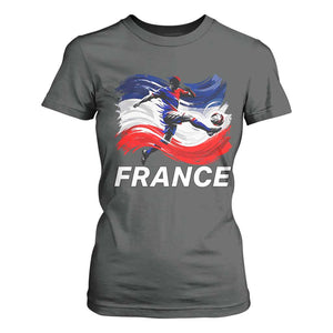 France Soccer Football Fan French Flag T Shirt For Women TS14 Dark Heather Print Your Wear