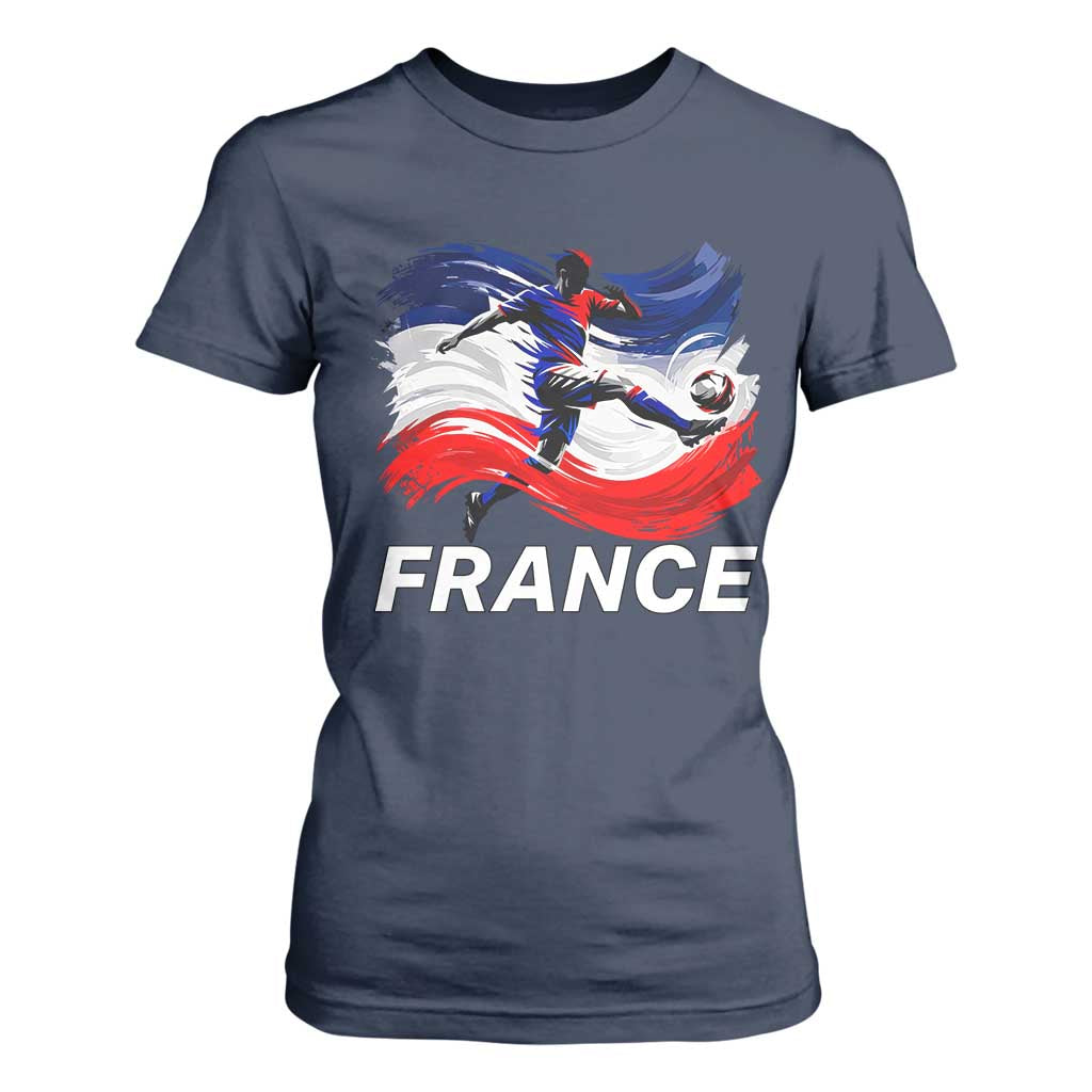 France Soccer Football Fan French Flag T Shirt For Women TS14 Navy Print Your Wear