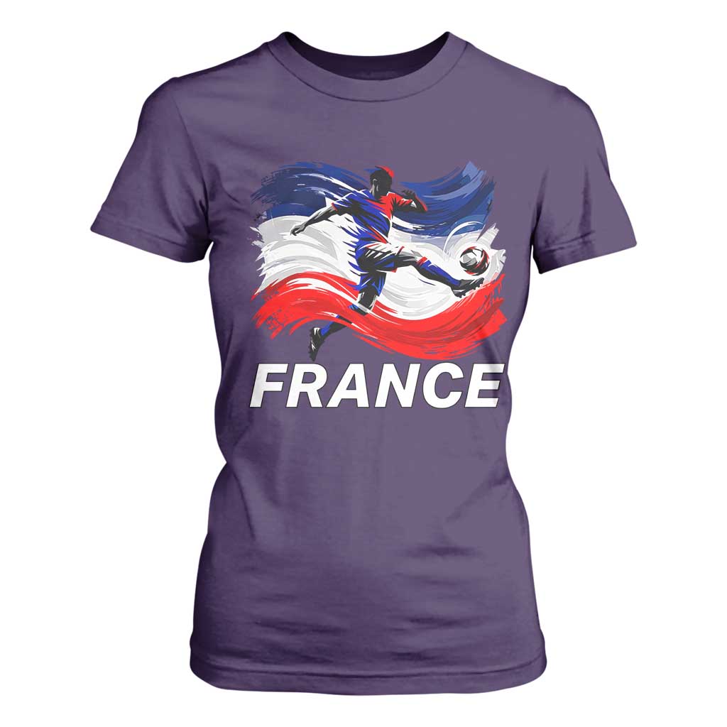 France Soccer Football Fan French Flag T Shirt For Women TS14 Purple Print Your Wear