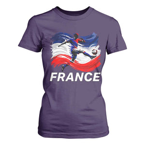 France Soccer Football Fan French Flag T Shirt For Women TS14 Purple Print Your Wear
