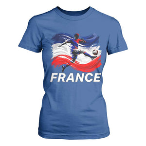 France Soccer Football Fan French Flag T Shirt For Women TS14 Royal Blue Print Your Wear