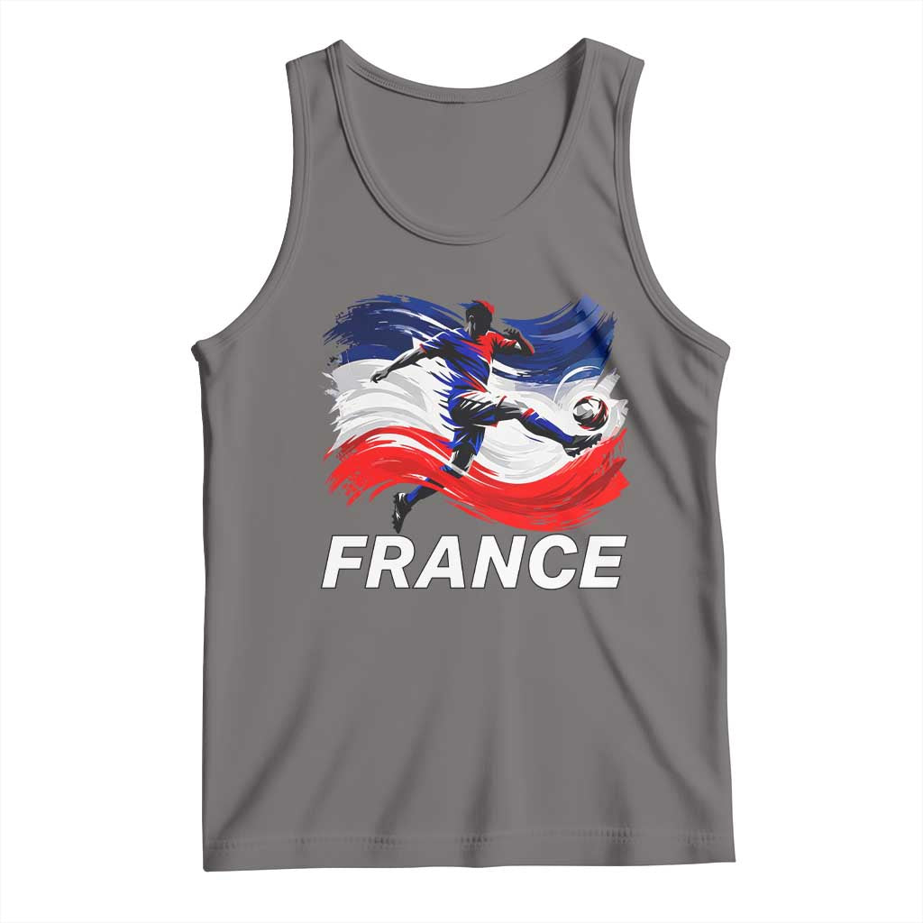 France Soccer Football Fan French Flag Tank Top TS14 Deep Heather Print Your Wear