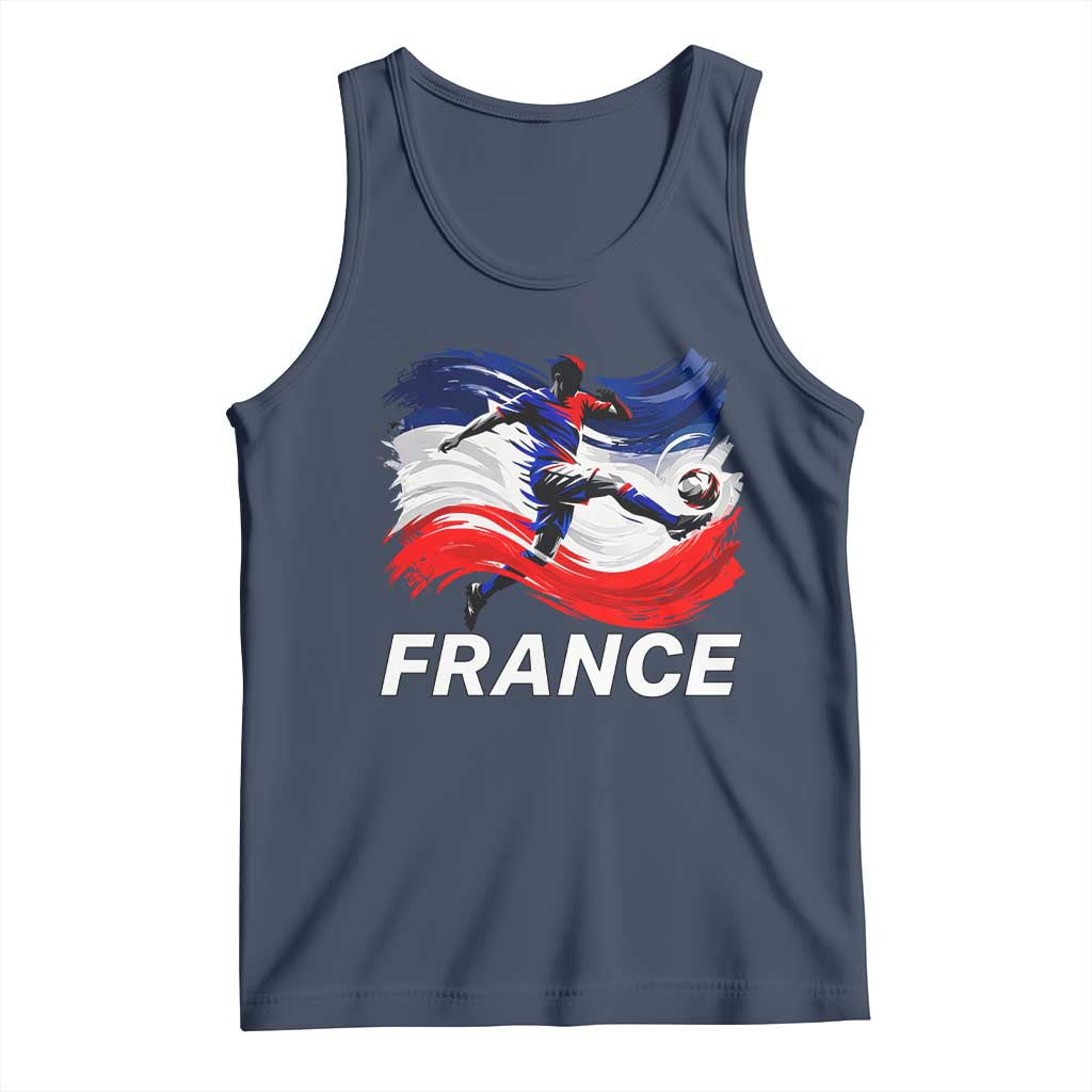 France Soccer Football Fan French Flag Tank Top TS14 Navy Print Your Wear