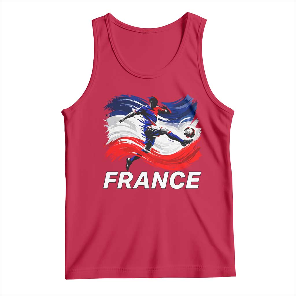 France Soccer Football Fan French Flag Tank Top TS14 Red Print Your Wear