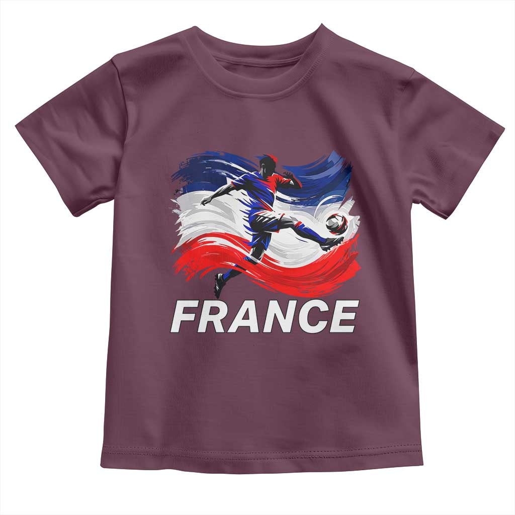 France Soccer Football Fan French Flag Toddler T Shirt TS14 Maroon Print Your Wear