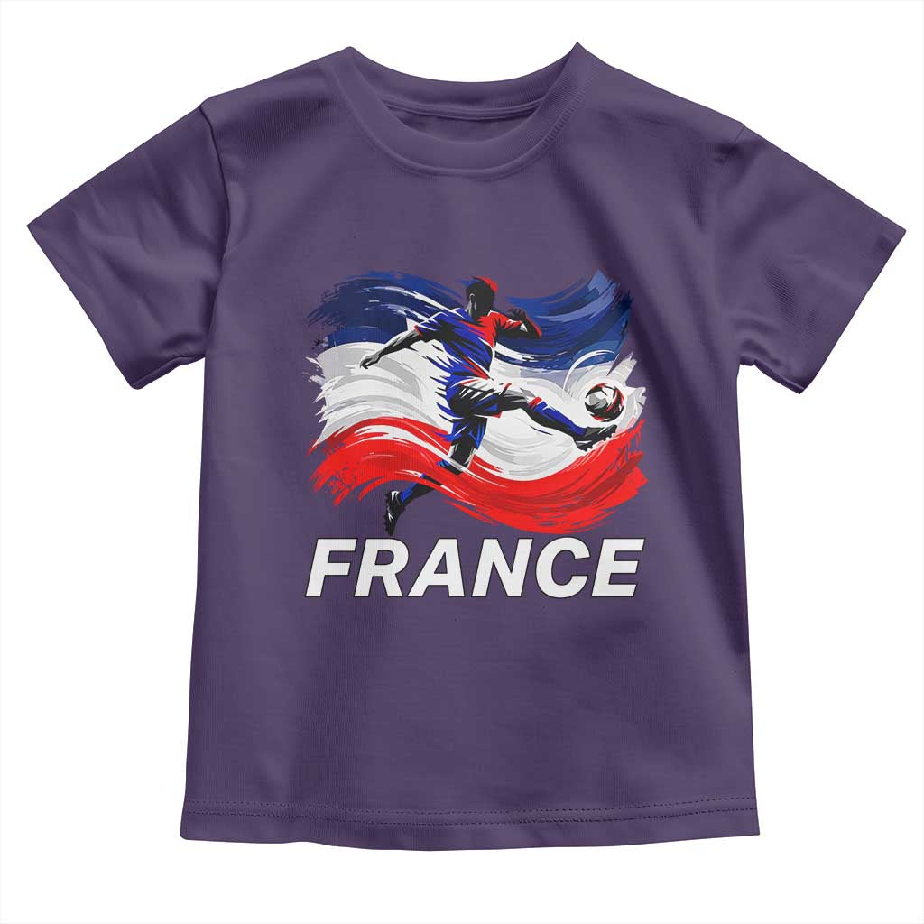 France Soccer Football Fan French Flag Toddler T Shirt TS14 Purple Print Your Wear