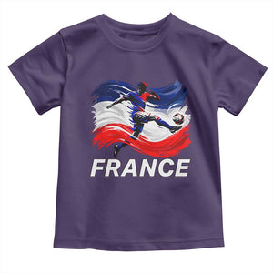 France Soccer Football Fan French Flag Toddler T Shirt TS14 Purple Print Your Wear