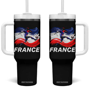 France Soccer Football Fan French Flag Tumbler With Handle TS14 One Size: 40 oz Black Print Your Wear