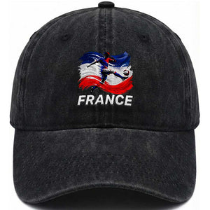 France Soccer Football Fan French Flag Washed Cotton Baseball Cap TS14 Print Your Wear