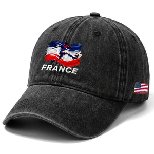 France Soccer Football Fan French Flag Washed Cotton Baseball Cap TS14 Print Your Wear