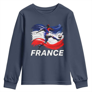France Soccer Football Fan French Flag Youth Sweatshirt TS14 Navy Print Your Wear