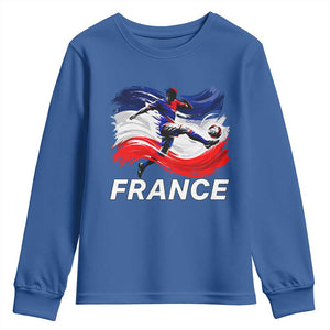 France Soccer Football Fan French Flag Youth Sweatshirt TS14 Royal Blue Print Your Wear