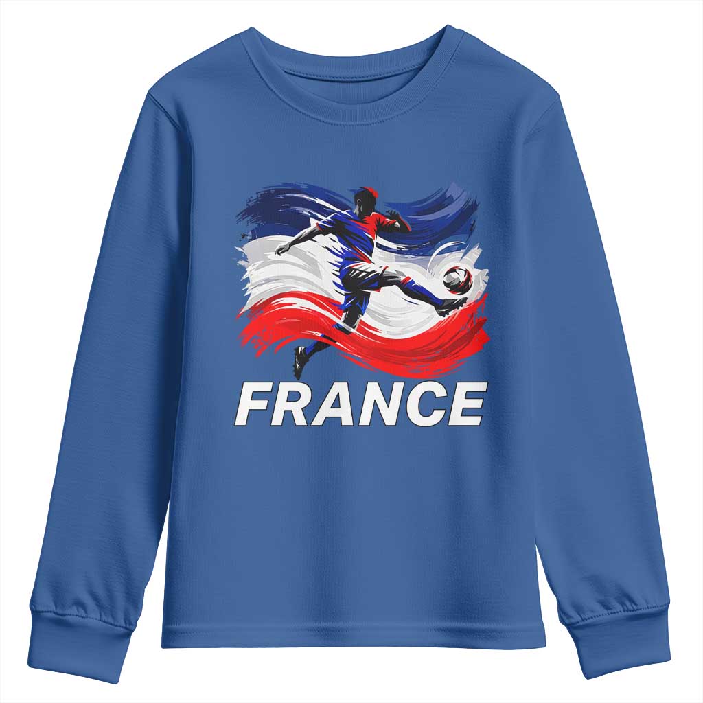 France Soccer Football Fan French Flag Youth Sweatshirt TS14 Royal Blue Print Your Wear