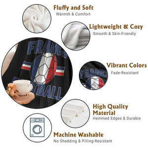 French Flag France Soccer Football Fan Throw Blanket TS14 Print Your Wear