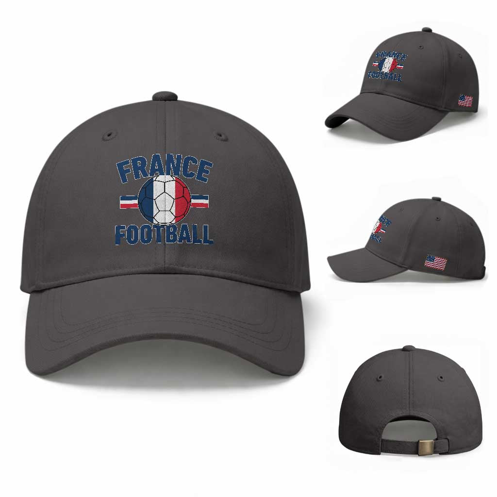 French Flag France Soccer Football Fan Baseball Cap TS14 Baseball Cap Universal Fit Dark Gray Print Your Wear