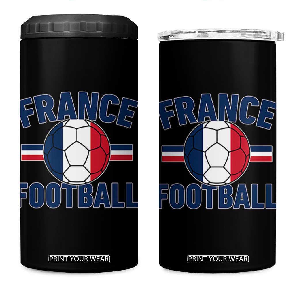 French Flag France Soccer Football Fan 4 in 1 Can Cooler Tumbler TS14 One Size: 16 oz Black Print Your Wear