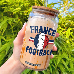 French Flag France Soccer Football Fan Glass Can TS14 Black Print Your Wear