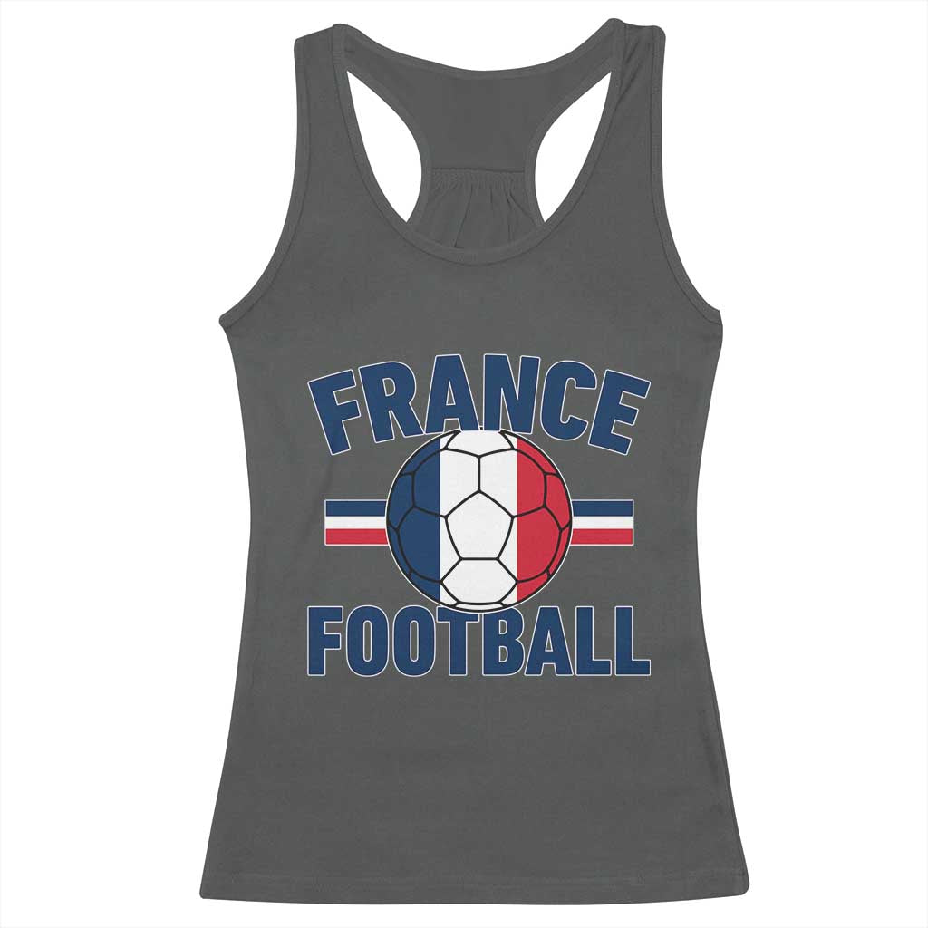 French Flag France Soccer Football Fan Racerback Tank Top TS14 Dark Heather Print Your Wear
