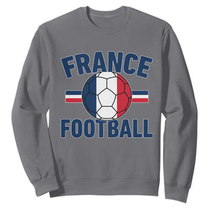 French Flag France Soccer Football Fan Sweatshirt TS14 Charcoal Print Your Wear