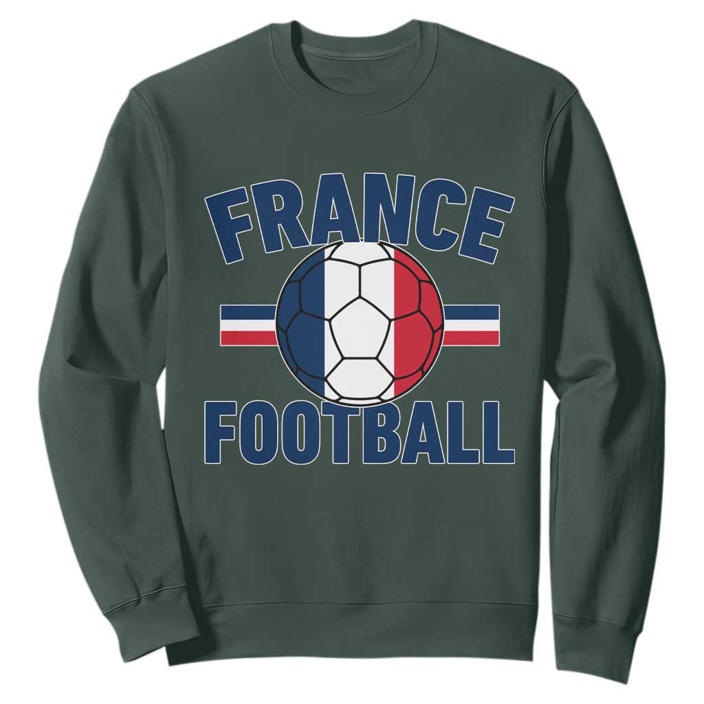 French Flag France Soccer Football Fan Sweatshirt TS14 S Dark Forest Green Print Your Wear