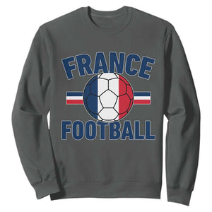 French Flag France Soccer Football Fan Sweatshirt TS14 Dark Heather Print Your Wear