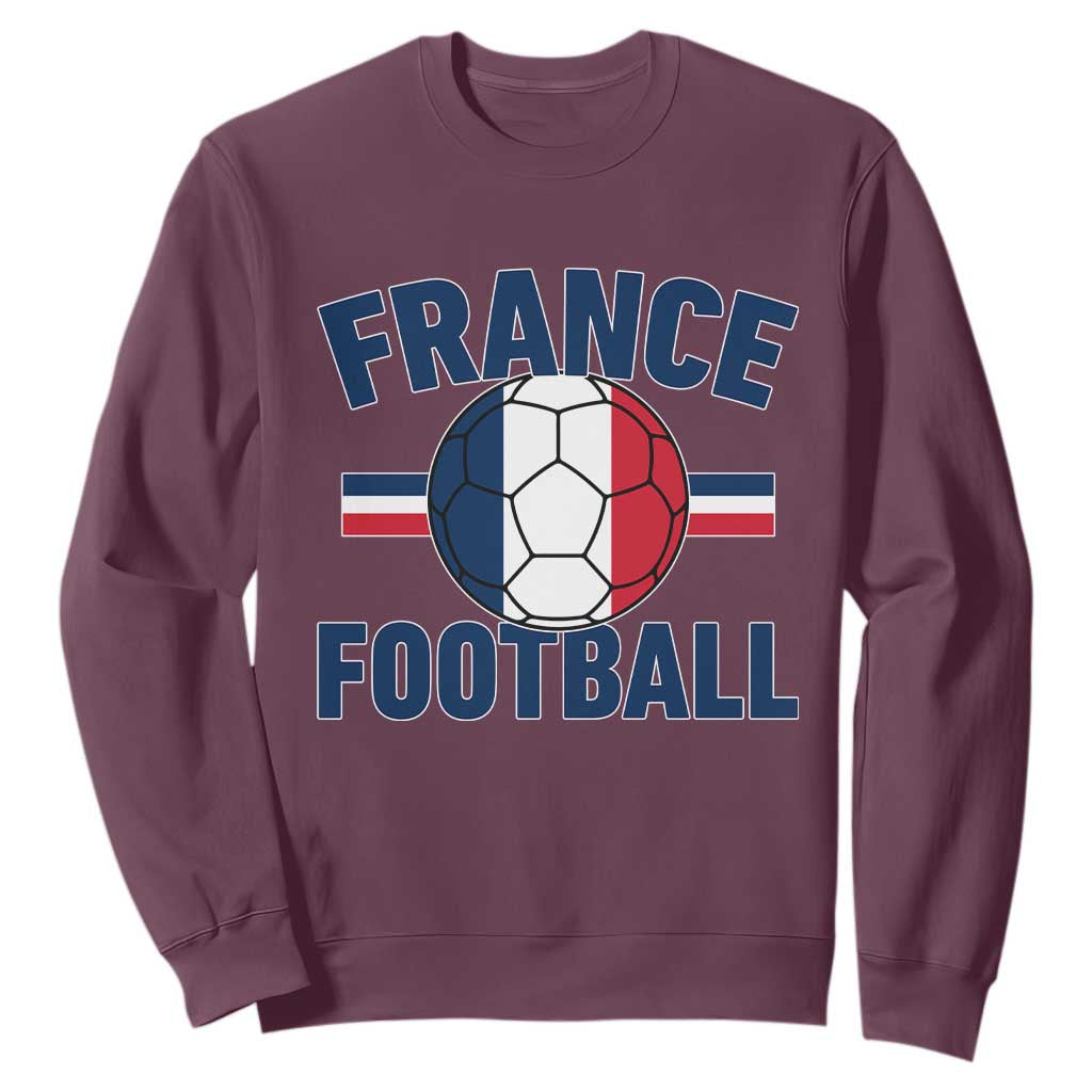 French Flag France Soccer Football Fan Sweatshirt TS14 Maroon Print Your Wear