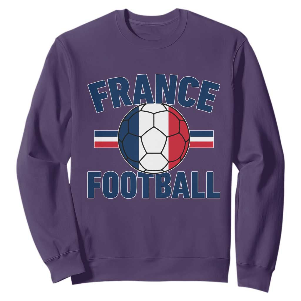 French Flag France Soccer Football Fan Sweatshirt TS14 Purple Print Your Wear