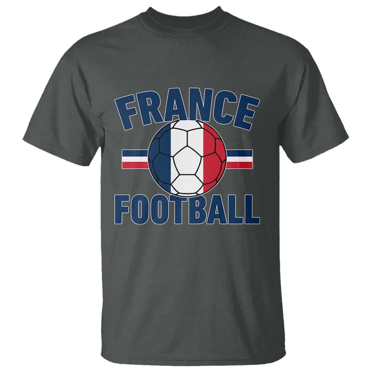 French Flag France Soccer Football Fan T Shirt TS14 Dark Heather Print Your Wear