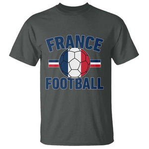 French Flag France Soccer Football Fan T Shirt TS14 Dark Heather Print Your Wear