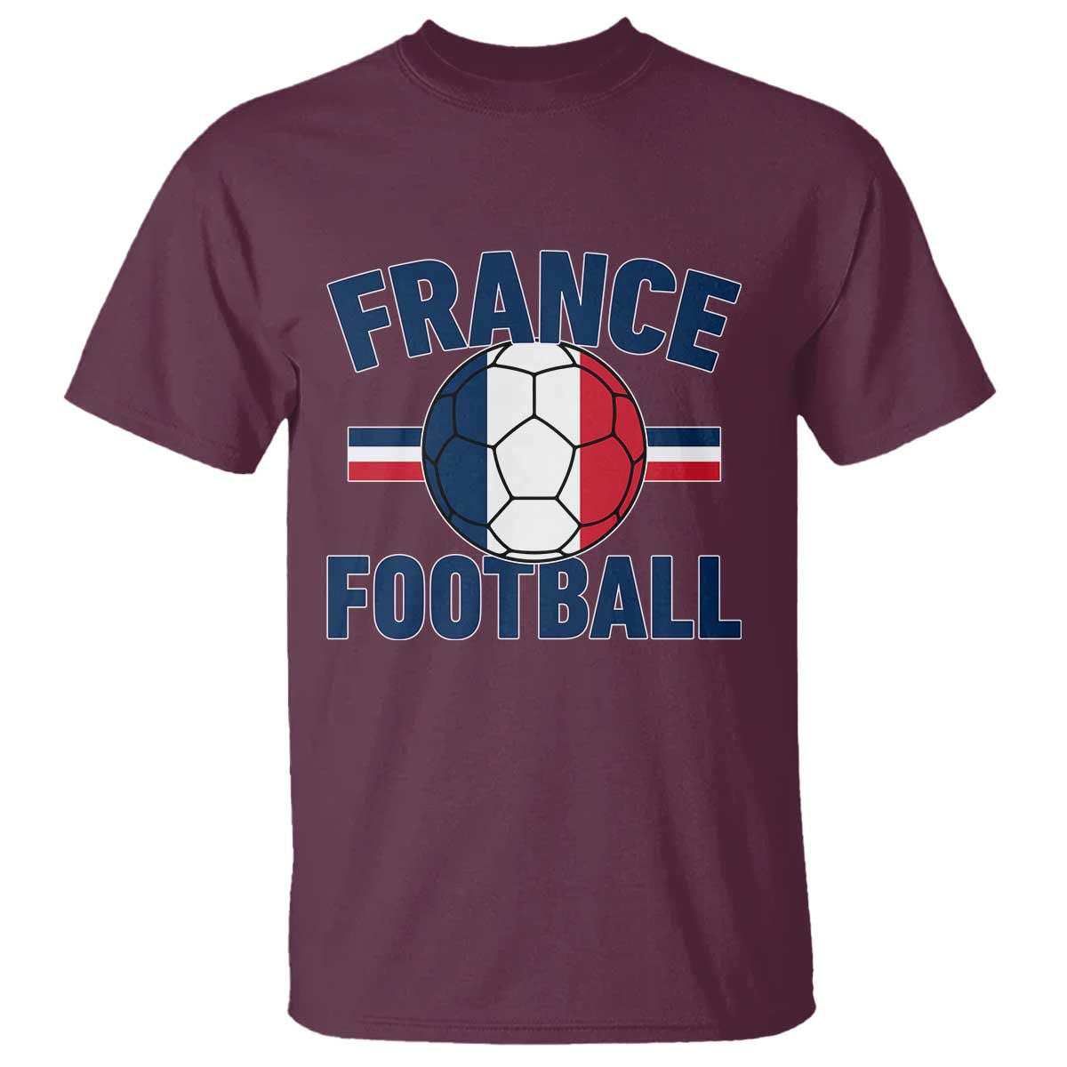 French Flag France Soccer Football Fan T Shirt TS14 Maroon Print Your Wear