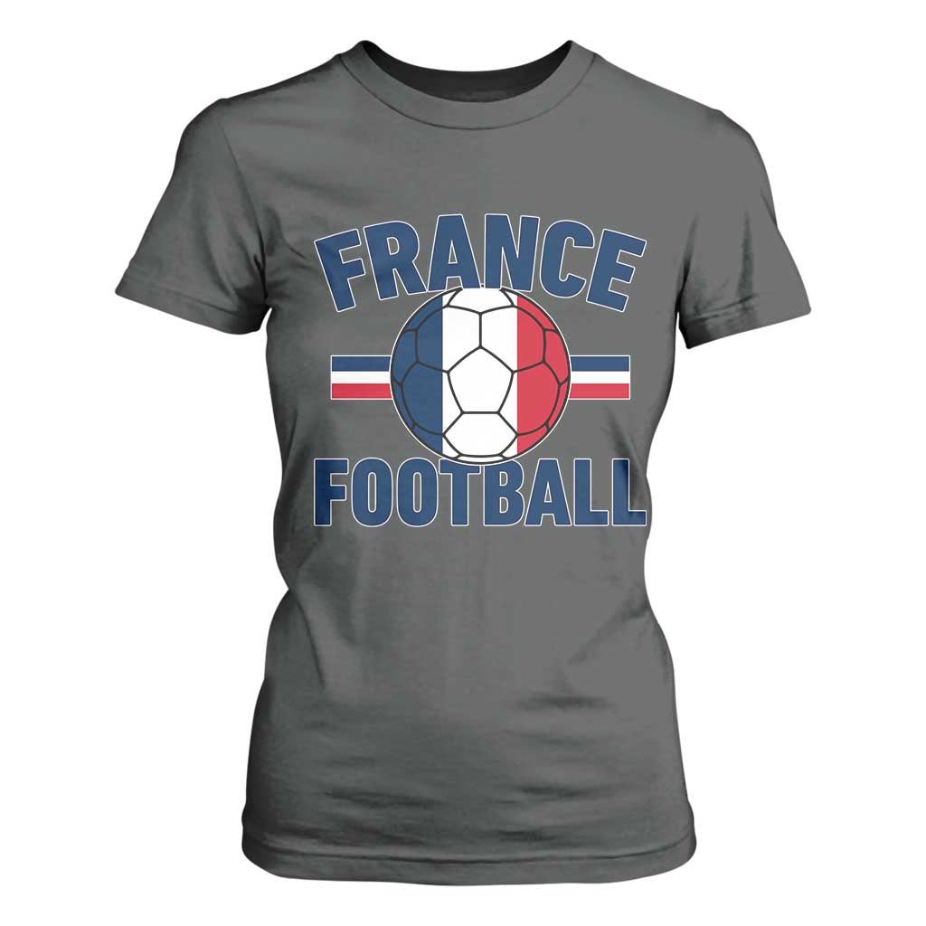 French Flag France Soccer Football Fan T Shirt For Women TS14 Dark Heather Print Your Wear