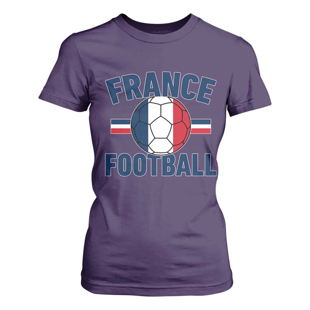 French Flag France Soccer Football Fan T Shirt For Women TS14 Purple Print Your Wear
