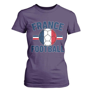 French Flag France Soccer Football Fan T Shirt For Women TS14 Purple Print Your Wear