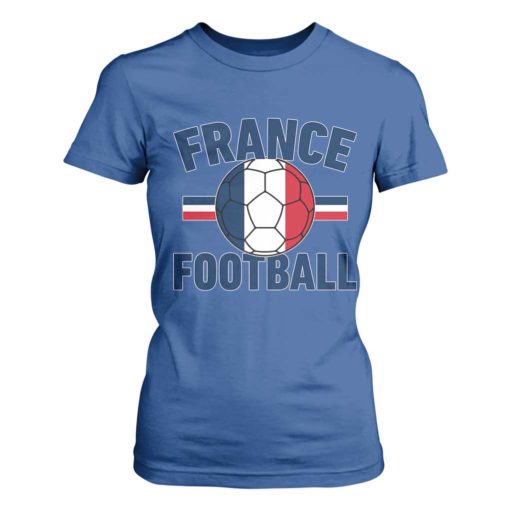 French Flag France Soccer Football Fan T Shirt For Women TS14 Royal Blue Print Your Wear