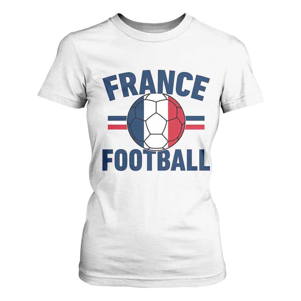 French Flag France Soccer Football Fan T Shirt For Women TS14 White Print Your Wear