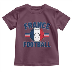 French Flag France Soccer Football Fan Toddler T Shirt TS14 Maroon Print Your Wear